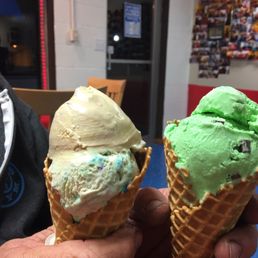 two cones of ice cream