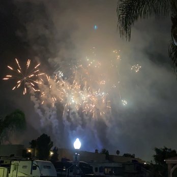 Anaheim Harbor RV Park - Fireworks from our picnic table - Campgrounds Near Me - Anaheim, California Anaheim Harbor RV Park - Fireworks from our picnic table - Campgrounds Near Me - Anaheim, California