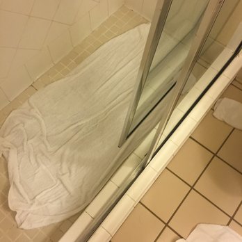 Hilton Garden Inn Columbus - Had to waste a towel in the shower to prevent any slips on the slick tile. The shower doors are merely hanging - a fall risk. - Hotels Near Me - Columbus, Georgia
