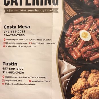 bb.q Chicken Tustin - Catering Menu contact info - Chicken Wings Near Me - Tustin, California