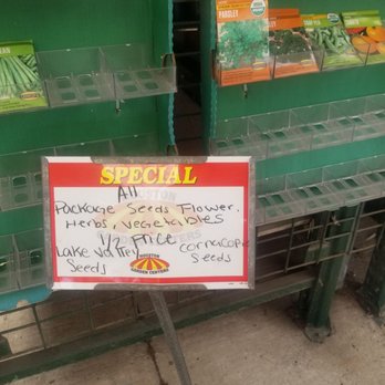 Houston Garden Center - A 50% off sign on "all packaged seeds". At most they were $2 - Nurseries & Gardening Near Me - Houston, Texas Houston Garden Center - A 50% off sign on "all packaged seeds". At most they were $2 - Nurseries & Gardening Near Me - Houston, Texas