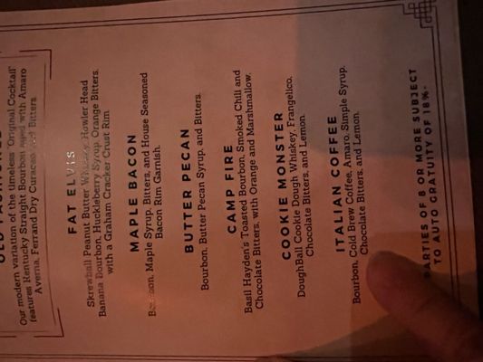 Menu photo 3 1923 Prohibition Bar Las Vegas, NV