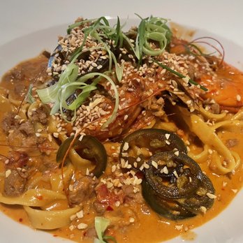 Kapa Hale - Korean style shrimp Tagliatelle ( house made pasta is yum!) - Hawaiian Near Me - Honolulu, Hawaii Kapa Hale - Korean style shrimp Tagliatelle ( house made pasta is yum!) - Hawaiian Near Me - Honolulu, Hawaii