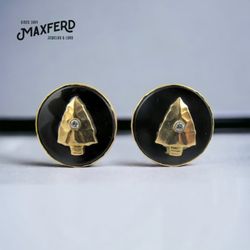 Lawndale Jewelry & Loan - Elevate your style with our 14K Gold Onyx and Diamonds Ladies Earrings. Exquisite design and timeless elegance.