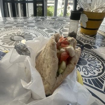 Mam's Best Food - Shawarma pita stuffed with hummus and Israeli salad - Kosher Near Me - Key West, Florida Mam's Best Food - Shawarma pita stuffed with hummus and Israeli salad - Kosher Near Me - Key West, Florida