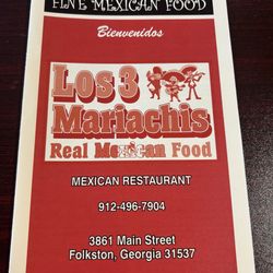Los 3 Mariachis - Menu 2025