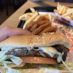 Porta Portabella Char with Onion Rings & Fries Porta Portabella Char with Onion Rings & Fries