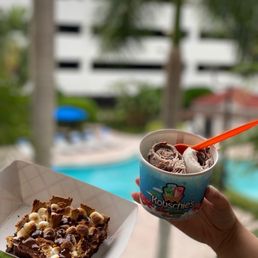 S'mores brownie and Nutella Ice Cream Rolls