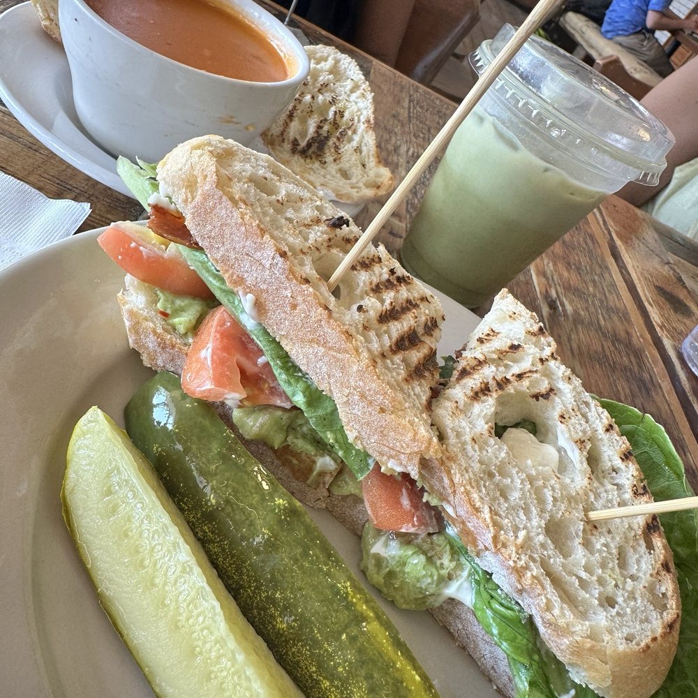 Northside BLT x Tomato bisque x iced matcha latte