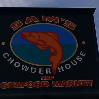 Sam's Chowder House - Sign - Seafood Near Me - Half Moon Bay, California