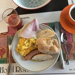 Novecento - My buffet selections one morning, with freshly squeezed blood orange juice
