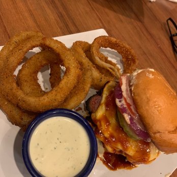 Joe's Farm Grill - Gouda Garlic Bacon Burger Stack - American Near Me - Gilbert, Arizona Joe's Farm Grill - Gouda Garlic Bacon Burger Stack - American Near Me - Gilbert, Arizona
