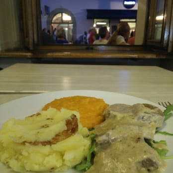 Ambasada Śledzia - Ox tongue in horseradish almond sauce s Paired with potato puree (regular and sweet potato) - Pubs Near Me - Krakow, Massachusetts