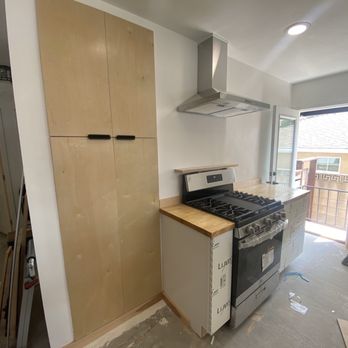 Ariel Designs & Handyman Services - Ariel installed all of the following:  Custom Pantry (also built from scratch) Range hood Custom base cabinet Stove  Butcher block - Handyman Near Me