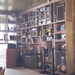 a room full of audio equipment