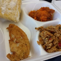 Southern Express Soul Food - $4 total for corn bread, fried catfish fillet, dirty rice and sweet potato