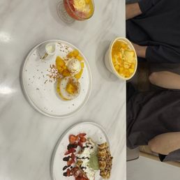 Strawberry Mango Juice, Mango Coconut Sticky Rice, Waffle, Mango Shaved Ice