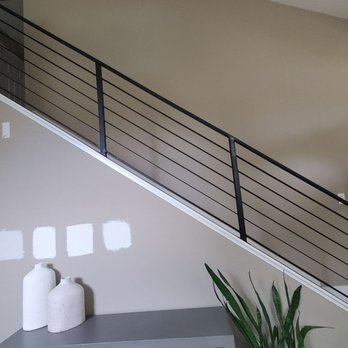 Dimensional Iron - Dimensional Iron Steel Modern Matte Blk Stair Rail - Metal Fabricators Near Me