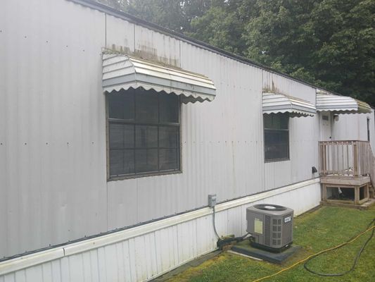Power Washing Job #2 - This Power Washing Job was honestly fun to do! It needed the washing very badly; with the usual mold growing along it, but the awnings were also covered in thick moss. It was great to watch this gem come clean! Power Washing Job #2 - This Power Washing Job was honestly fun to do! It needed the washing very badly; with the usual mold growing along it, but the awnings were also covered in thick moss. It was great to watch this gem come clean!