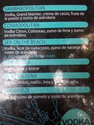 Menu photo 4 Sambhad Café Coctelería Terraza Madrid, M Menu photo 4 Sambhad Café Coctelería Terraza Madrid, M
