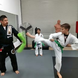 Practicing kicks!