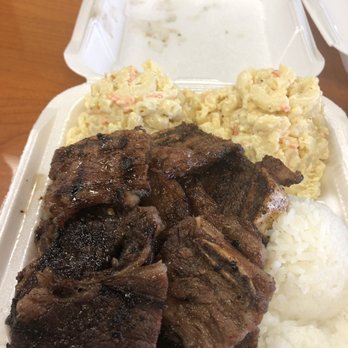 Matiki Island BBQ - #2 kalbi plate double Mac salad - Hawaiian Near Me - Anaheim, California
