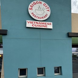 Facing the restaurant.