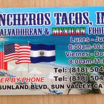 Rancheros Tacos - Business card. - Mexican Near Me - Sun Valley, California Rancheros Tacos - Business card. - Mexican Near Me - Sun Valley, California