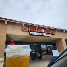 Exterior outside entrance of Churn And Bake Ice Cream - Passionfruit green tea - Plano, Texas Exterior outside entrance of Churn And Bake Ice Cream - Passionfruit green tea - Plano, Texas