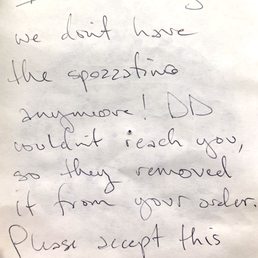 a handwritten note written by a child