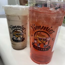 Blood Water Green tea and The Julian iced coffee. Blood Water Green tea and The Julian iced coffee.
