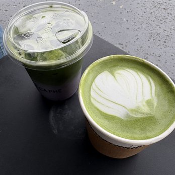 Re Ca Phe - Hot Matcha Latte and Blueberry Oat Milk Latte - Coffee & Tea Near Me - Fountain Valley, California