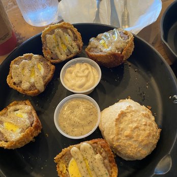 Creighton's Crazy Egg Cafe & Coffee Bar - Scotch eggs and mih biscuit - Cafes Near Me - Warsaw, Indiana Creighton's Crazy Egg Cafe & Coffee Bar - Scotch eggs and mih biscuit - Cafes Near Me - Warsaw, Indiana