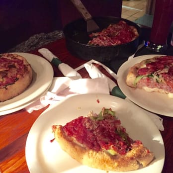 Pizzeria Due - Delicious deep dish pizza! One individual spinach and mushroom and one small Numero Uno - both so satisfying! - Pizza Near Me - Chicago, Illinois