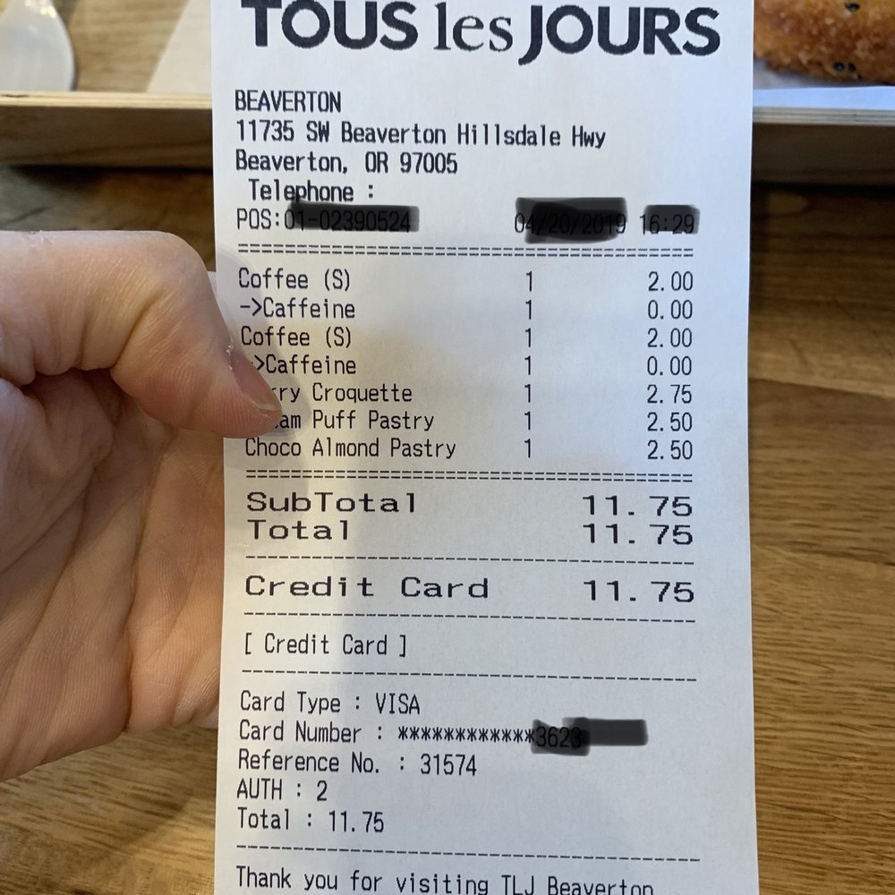 Tous Les Jours - The price was reasonable for two to share (including two small drip coffee, which we really enjoyed) - Bakeries Near Me - Beaverton, Oregon Tous Les Jours - The price was reasonable for two to share (including two small drip coffee, which we really enjoyed) - Bakeries Near Me - Beaverton, Oregon