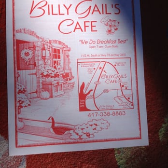 Billy Gail's - Menu - American Near Me - Branson, Missouri