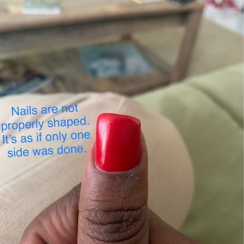 Castle Nail Spa - Nails are not properly shaped. Crooked nails. - Nail Salons Near Me - Dallas, Texas