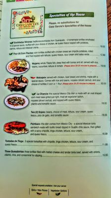 Menu photo 2 Casa Garcia's Eureka, CA