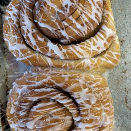 These are the Cinnamon rolls. They are HUGE, homemade and delicious! These are the Cinnamon rolls. They are HUGE, homemade and delicious!