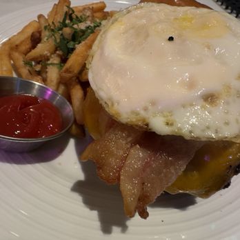 Pinstripes - Bistro Burger with bacon and egg - Bowling Near Me - Canoga Park, California