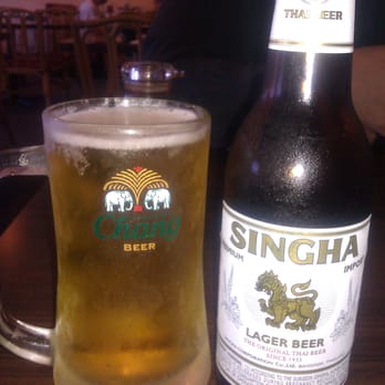 Siam Rice II - Singha Beer ($2.95/bottle!) to wash the food down - Thai Near Me - Saugus, California