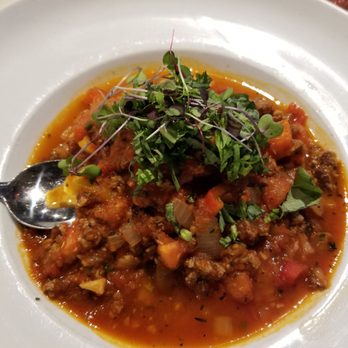 bellagreen - Spaghetti squash bolognese (pass on it) - New American Near Me - Houston, Texas bellagreen - Spaghetti squash bolognese (pass on it) - New American Near Me - Houston, Texas