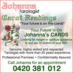 Johanna - Tarot Reader - Genuine clairvoyant psychic tarologist. 25+ years experience.  Springfield Central.