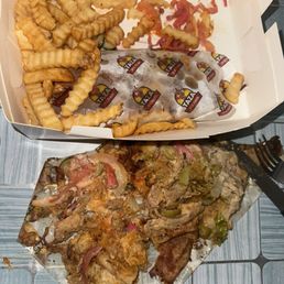Chicken Shawarma and Fries Chicken Shawarma and Fries