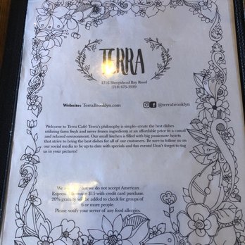 Terra - Menu - Modern European Near Me - Brooklyn, New York Terra - Menu - Modern European Near Me - Brooklyn, New York