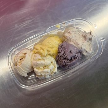 Jubilee - Ice cream flight of 5 mini scoops (L-R): vanilla, lemon bar, mango sticky rice, galactic ube, sour cherry - Ice Cream & Frozen Yogurt Near Me - Baltimore, Maryland Jubilee - Ice cream flight of 5 mini scoops (L-R): vanilla, lemon bar, mango sticky rice, galactic ube, sour cherry - Ice Cream & Frozen Yogurt Near Me - Baltimore, Maryland