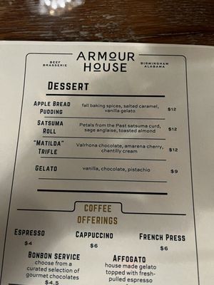 Menu photo 6 Armour House Birmingham, AL
