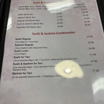 Bento Sushi - menu - Sushi Bars Near Me - Albuquerque, New Mexico