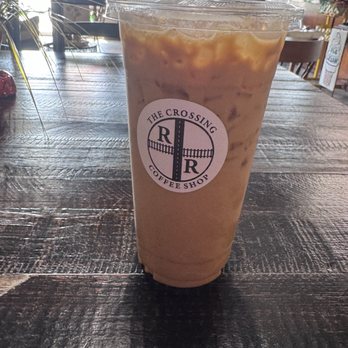 The Crossing Coffee Shop - Large Iced latte - Coffee & Tea Near Me - Cleveland, Texas The Crossing Coffee Shop - Large Iced latte - Coffee & Tea Near Me - Cleveland, Texas