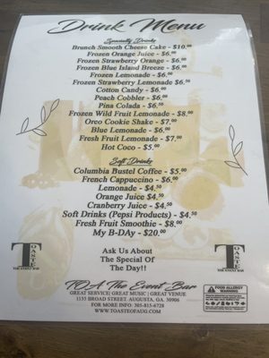 Menu photo 4 Toaste Martinez, GA